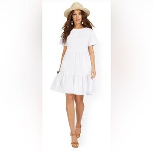 New York & Company White Cotton Dress
